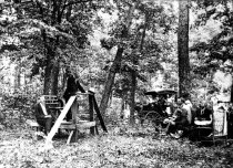 Camp meeting in the woods